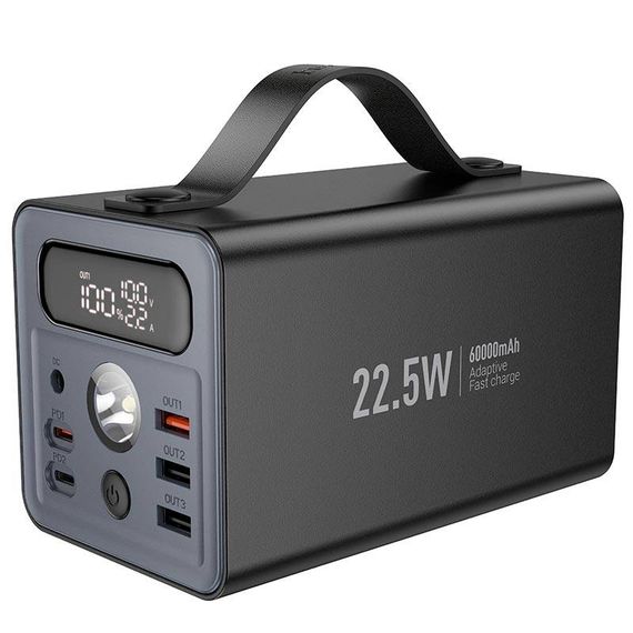 Power Bank Hoco J138 22.5W з ліхтариком (60000mAh) Чорний | Зображення 5