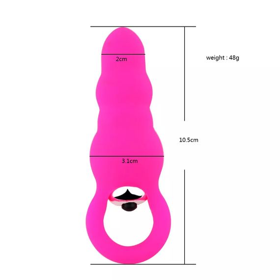 Анальная вибрирующая пробка с кольцом | Зображення 1