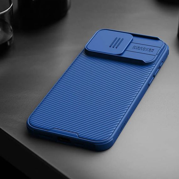 Карбонова накладка Nillkin CamShield Pro Magnetic для Apple iPhone 15 Pro (6.1") Blue | Зображення 6