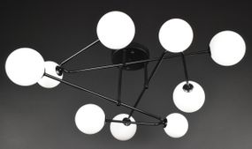 Люстра стельова на 9 лампочок 27925 Чорний 25х90х90 см.