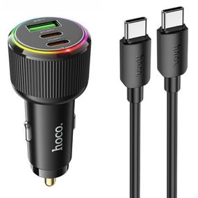 АЗП Hoco NZ17 High Power 45W (1USB-A/2C) + кабель Type-C to Type-C Black