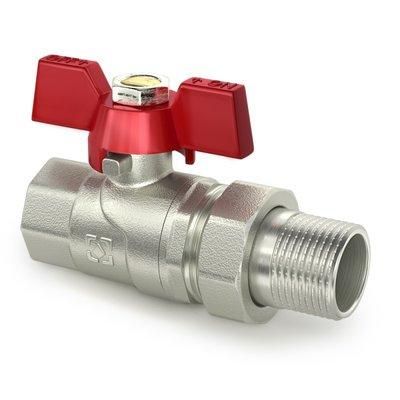 Кран кульовий з американкою Raftec RED PN40 ВН 3/4" метелик