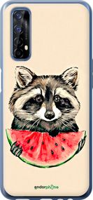 Чохол на Realme 7 Єнотик з кавуном "4605t-2081-2448"