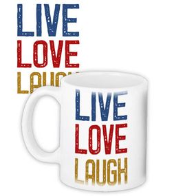 Кружка с принтом Live Love Laugh 330 мл (KR_19L006)