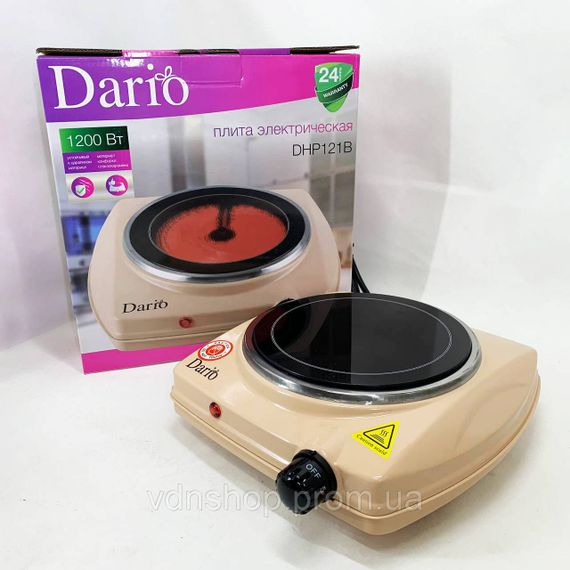 Плита электро для домашнего приготовления DARIO DHP121B 1200 Вт, Бытовая плита для приготовления AO-72 | Зображення 7