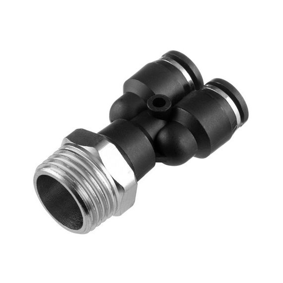 Цангове з'єднання Y-подібне для поліуретанових та ін. шлангів 8*8 мм, 1/2" зовн. різьба INTERTOOL PT-2387