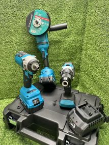 Набір 3в1 акумуляторних інструментів у кейсі: болгарка/шуруповерт/гайковерт