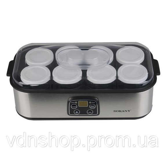 Йогуртница электрическая на 8 баночек по 175 (мл) аппарат для приготовления йогурта 25 Вт йогуртница с таймером для дома SK2303SS | Зображення 2