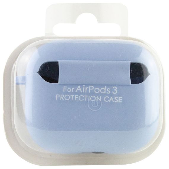 Силиконовый футляр с микрофиброй для наушников Airpods 3 Голубой / Lilac Blue | Зображення 2