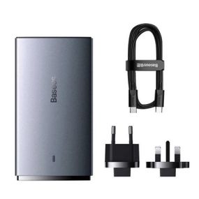 Мережевий зарядний пристрій Baseus GaN5 Pro Ultra-Slim Fast Charger C+U 65W Gray (With Mini White Cable Type-C 2 Type-C)