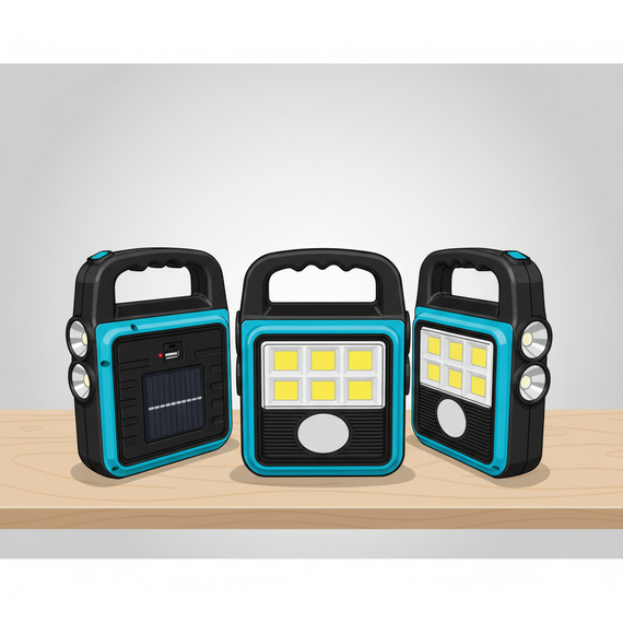 Фонарь прожектор USB с солнечной панелью и повербанком Solar LED light HS-8020 60 Вт водозащита IP65 | Зображення 4