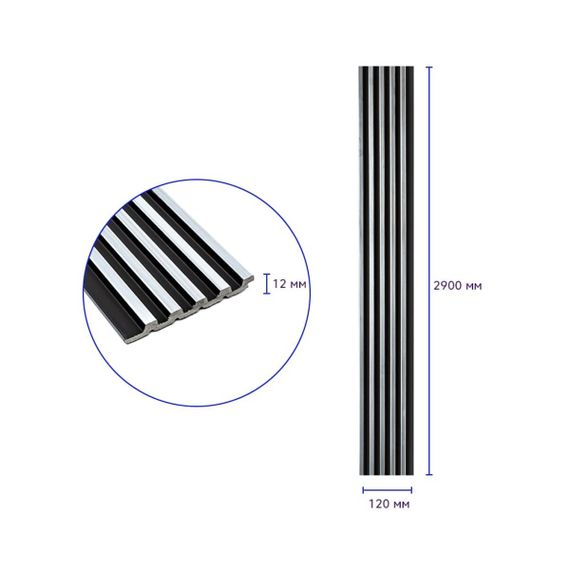 Декоративна PS рейка 2900*120*12мм (D) SW-00002133 | Зображення 2