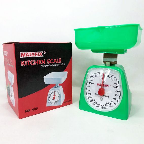 Ваги кухонні механічні MATARIX MX-405 5 кг, ваги для зважування продуктів. Колір: зелений | Зображення 2