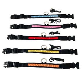 Нашийник для собак світлодіодний LED Червоний розмір M Жовтий