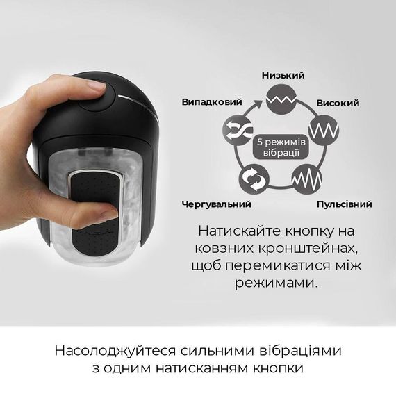 Вібромастурбатор Tenga Flip Zero Electronic Vibration Black, змінна інтенсивність, розкладний | Зображення 3