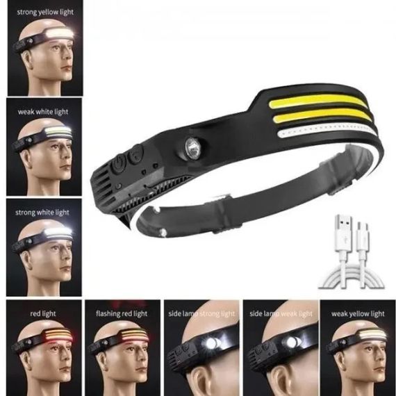 Налобный фонарь COBA CB-689-3 аккумуляторный с датчиком движения и красным светом | Зображення 2