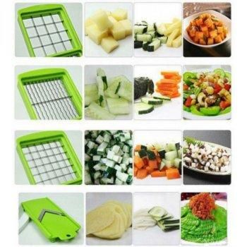 Многофункциональная универсальная ручная овощерезка мультислайсер Nicer Dicer механическая терка для овощей | Зображення 6