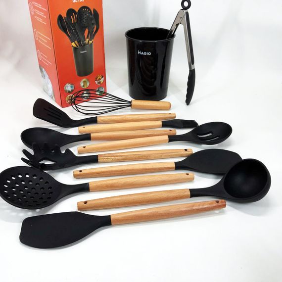 Набір кухонний із 11 силіконових предметів Magio MG-1141, Набір приладдя для кухні із силікону | Зображення 7