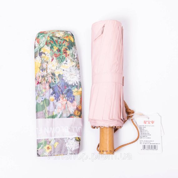 Зонт механический с принтом надежный из полиэстера диаметр 99 см Розовый HP-23-3M | Зображення 5