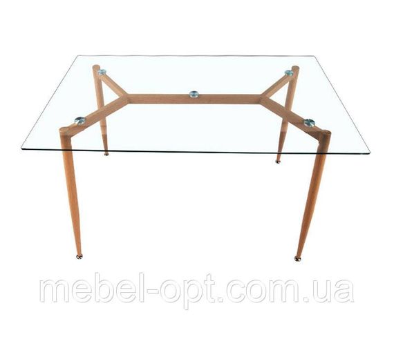 Стіл Джангл Glass прямокутний скляний Д1200хШ800 мм, у скандинавському стилі | Зображення 2
