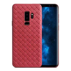 Чохол з плетінням під шкіру для Samsung Galaxy A8 Plus (2018) колір Червоний