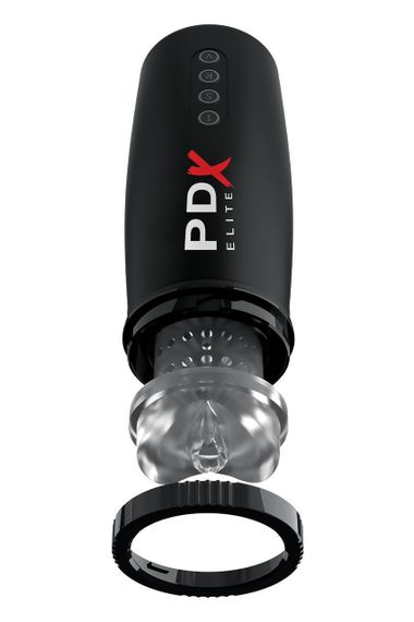 Мастурбатор Pipedream PDX Elite с вибрацией и всасыванием, черный, 22 см Sex Aura | Зображення 4