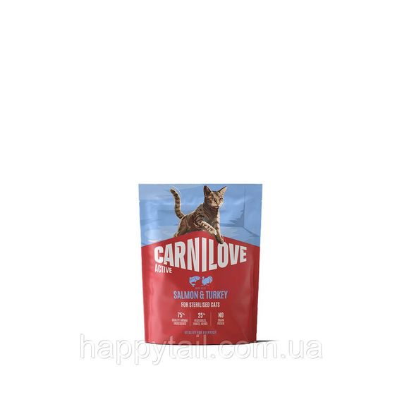 Беззерновий сухий корм Carnilove для стерилізованих котів лосось та індичка 400 г