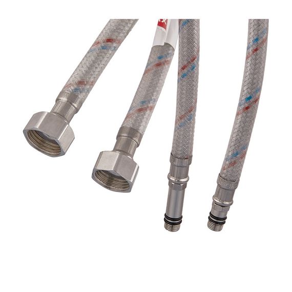 Гнучкі шланги для змішувача гайка 1/2'' - Штуцер M10 (100 см) 2 шт (силик. оболонка) Zerix (ZX3032) | Зображення 2