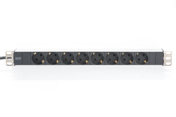 Блок розеток DIGITUS 1U, 8xSchuko, 16A, 250V, вилка Schuko (DN-95401) | Зображення 1
