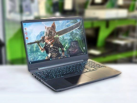 Игровой ноутбук Lenovo Ideapad Gaming 3 15ARH05 / 15.6" (1920x1080) IPS / AMD Ryzen 5 4600H (6 (12) ядер по 3.0 - 4.0 GHz) / 16 GB DDR4 / 256 GB SSD M.2 + 1000 GB HDD / nVidia GeForce GTX 1650 Ti, 4GB GDDR6, 128-bit / WebCam / Win 11 б/у | Зображення 2