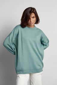 Женский однотонный джемпер oversize кроя - мятный цвет, S (есть размеры)
