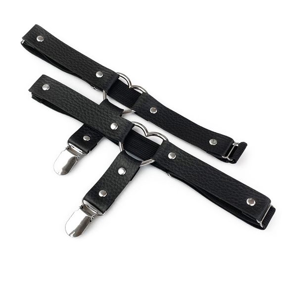 Гартери для панчіх з натуральної шкіри Art of Sex Paula (2 шт.), Чорний, One Size, ONE SIZE | Зображення 3