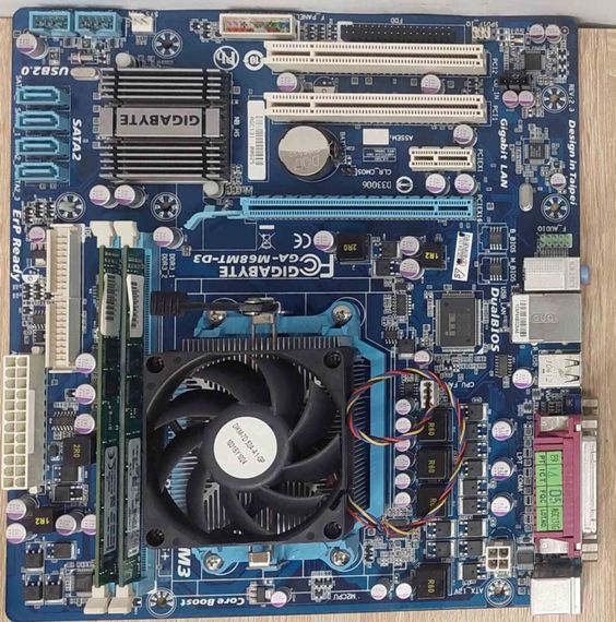Комплект: Материнская плата Gigabyte GA-M68MT-D3 / Phenom II X2 545 (2 ядра по 3.0 GHz) / 8 GB DDR3 / Intel HD Graphics 2500 / AM3 / Кулер б/у | Зображення 5