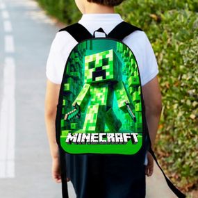 Рюкзак детский майнкрафт Крипер "Minecraft" 34х27см,городской ранец для мальчика (00522)
