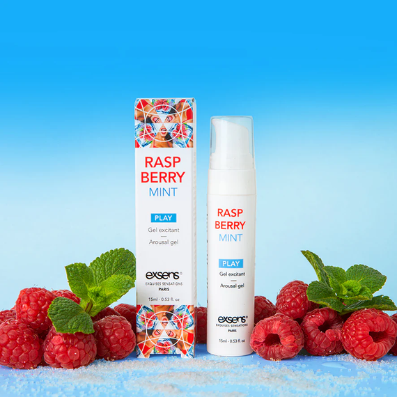 Стимулирующий гель EXSENS Kissable Raspberry Mint 15мл можно для поцелуев, охлаждающий | Зображення 3