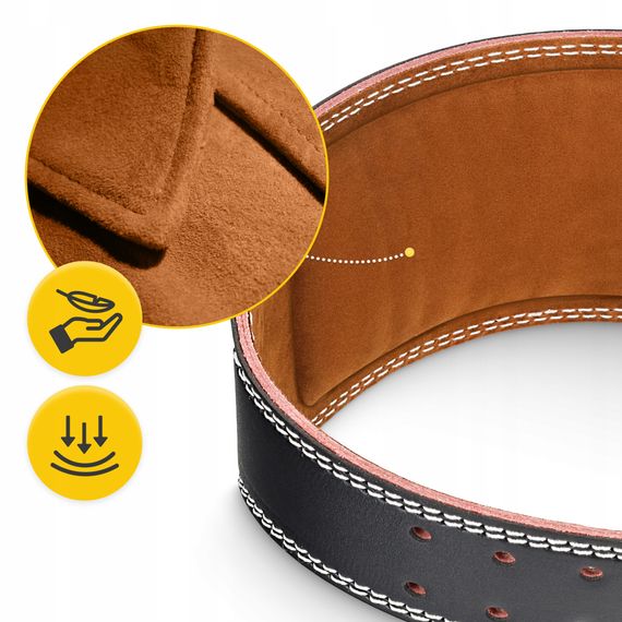 Пояс для важкої атлетики 4FIZJO шкіряний Size M Black (P-5905973404303) | Зображення 7