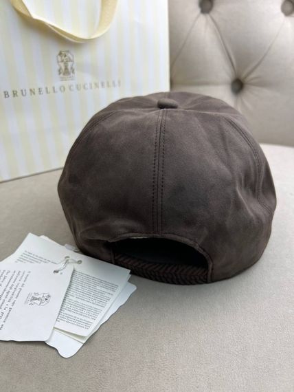 Кепка Brunello Cucinelli коричнева велюрова gu612 | Зображення 2