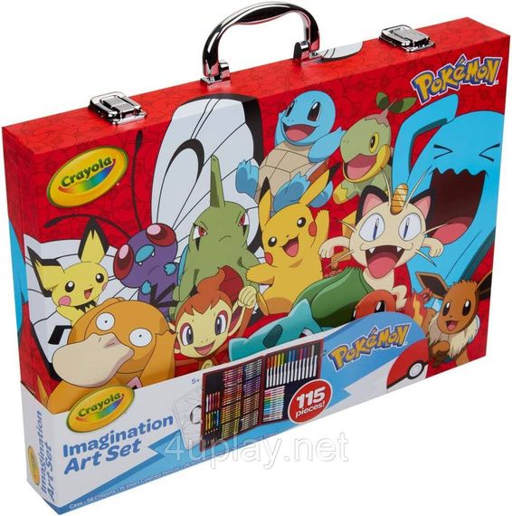 Набір для малювання Crayola Pokemon 115 предметів Оригінал Крайола Покемон крейда, олівці, маркери, розмальовки