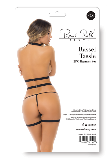 Портупея з пензликами RASSEL TASSLE 2PC HARNESS SET BLACK, OS | Зображення 3