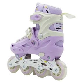Ролики дитячі розсувні розмір 34-38 Scale Sports Purple LF 605 Бузкові з білим