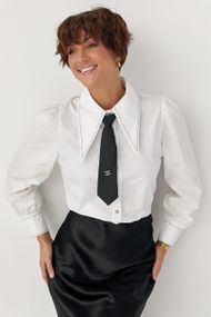 Класична сорочка з краваткою - молочний цвет, ONE SIZE (є розміри)