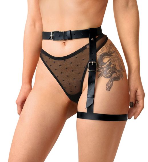 Гартер на ногу Art of Sex - Petra, натуральная кожа, размер XS-2XL, цвет черный sexstyle