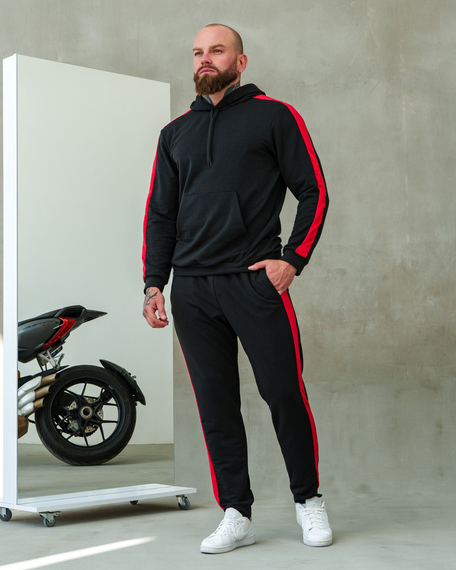 Костюм Лампас весни чорно-червоний S M | Зображення 4