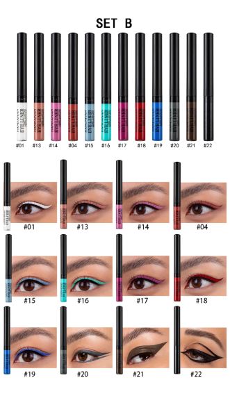Кольорова водостійка підводка для очей HANDAIYAN Eyeliner Long Lasting Professional колір №16 | Зображення 1