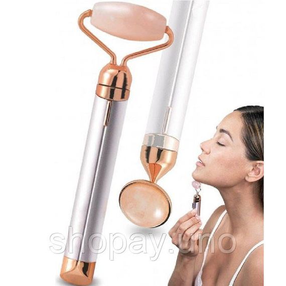 Масажер ролик електричний для особи Facial Roller Massager. Колір бежевий NX-65 | Зображення 1