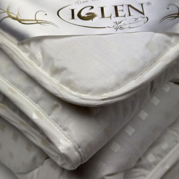 Одеяло из овечьей шерсти зимнее двуспальное IGLEN  220х240 в тике (2202406) | Зображення 3