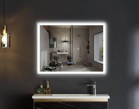 Дзеркало Mixxus FLAT MR04-80x60 з LED Touch, Anti-fog, димером, регулюванням яскравості, годинником (MI6928) | Зображення 6