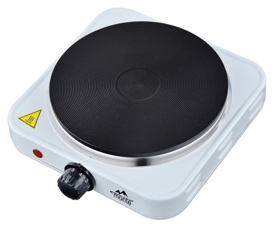 Электроплита настольная Monte MT-2106 White, 1500 Вт, 1 конфорка, механическое управление