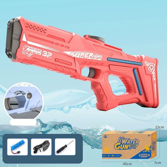 Водяний акумуляторний автомат Space Model Water Gun 9002A (750ml) with lithium battery Light Blue Red | Зображення 1