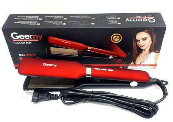 Професійна праска - випрямляч Geemy GM-2820 35 Вт з терморегулятором Червоний